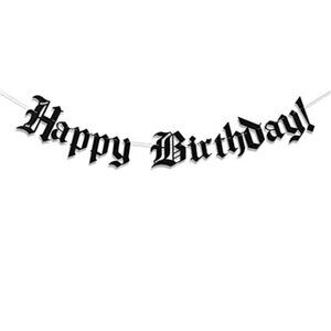 Gothic Letter Birthday Banner Old English Party Decorations 20th 30th 40th Years